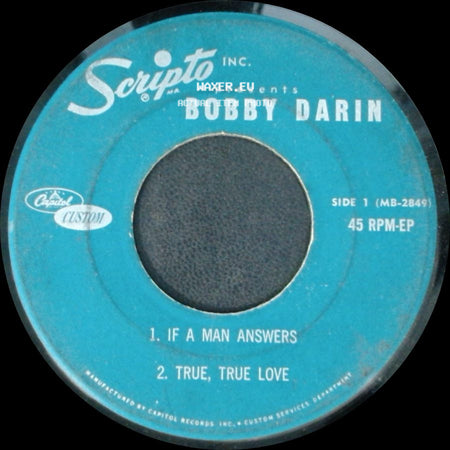 Bobby Darin - Unknown Title A / Unknown Title B side A