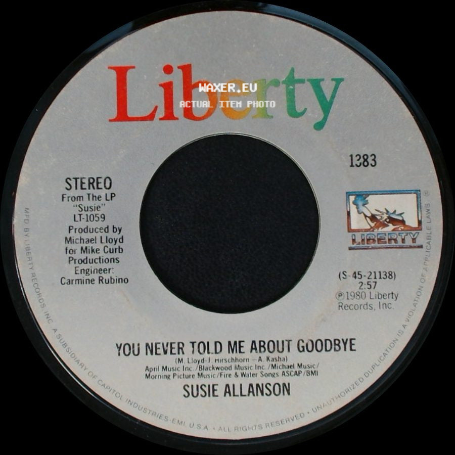 Susie Allanson - Dance The Two Step / You Never Told Me About Goodbye side B
