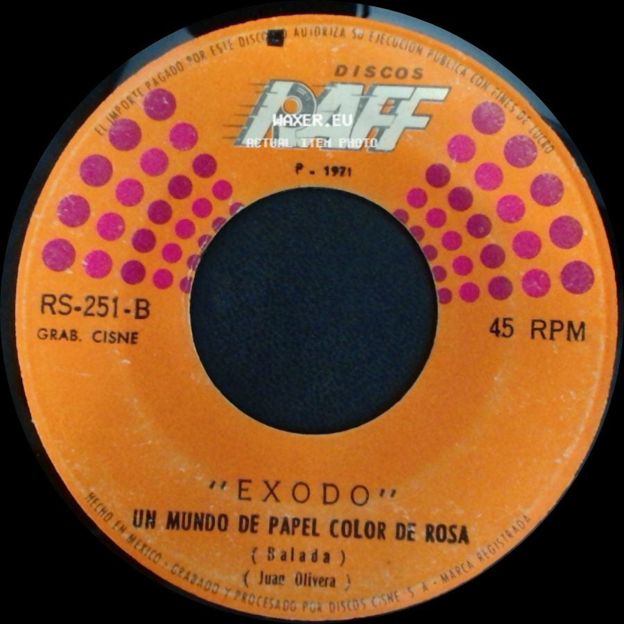 Unknown Artist - Exodo / Exodo "Un Mundo De Papel Color De Rosa" side B