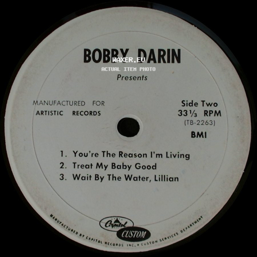 Bobby Darin - Unknown Title A / Unknown Title B side B