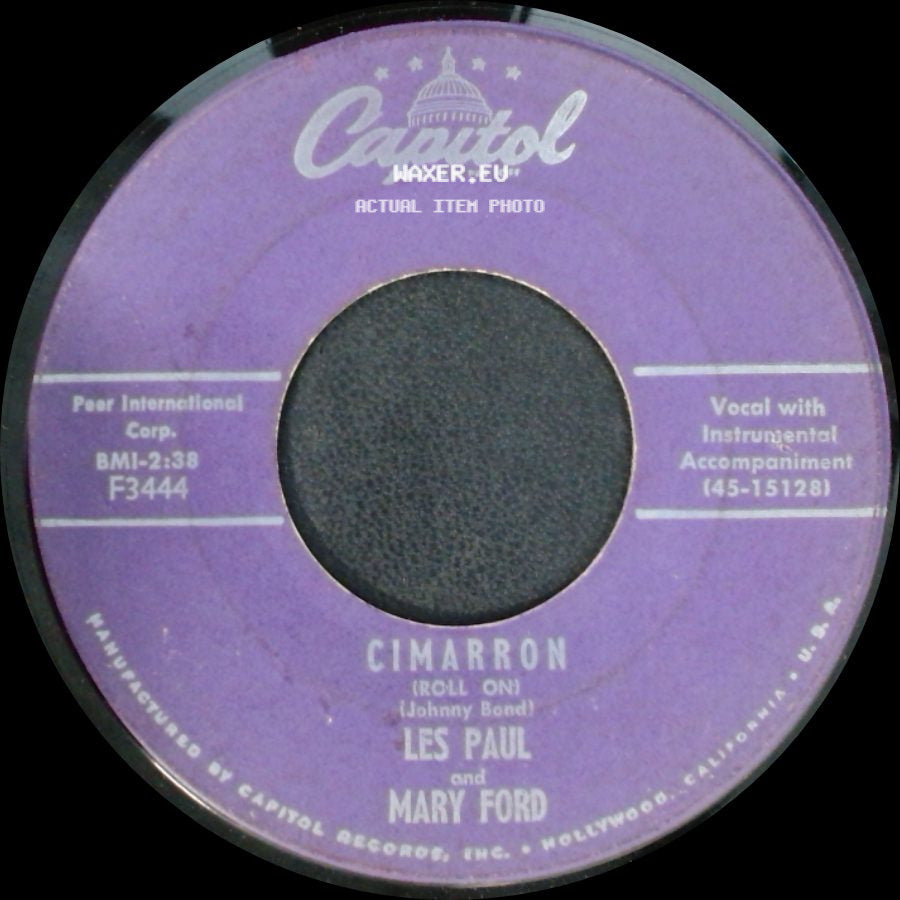 Les Paul And Mary Ford - Cimarron (Roll On) / San Antonio Rose side A