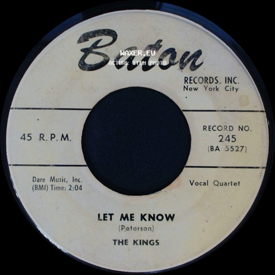 The Kings - Long, Lonely Nights / Let Me Know side B