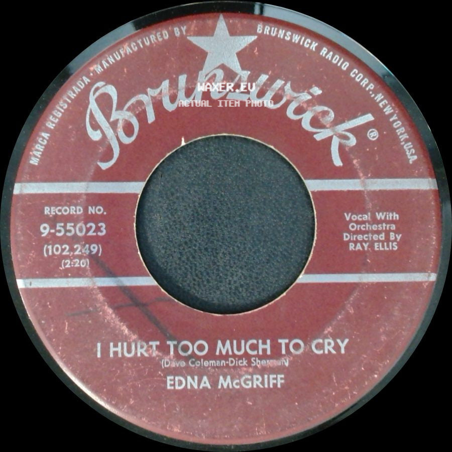 Edna Mcgriff - I Get The Feeling / I Hurt Too Much To Cry side B