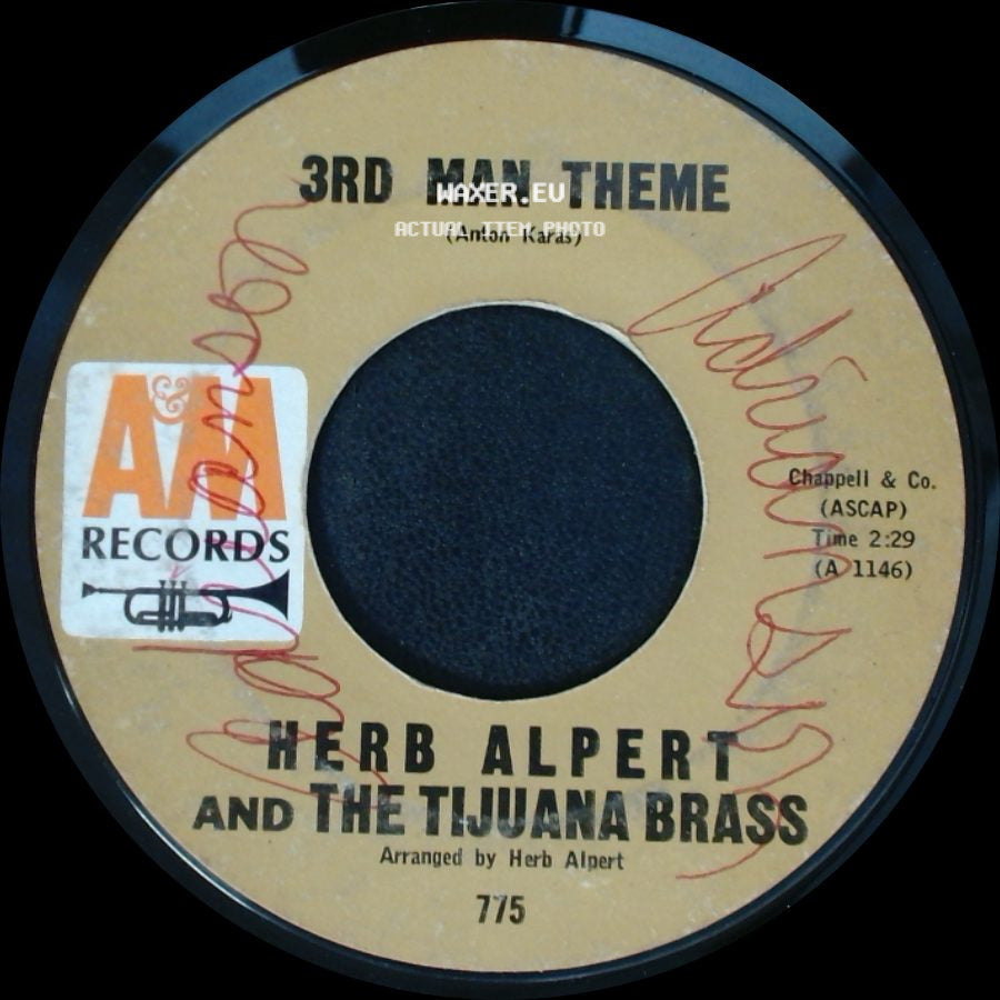 Herb Alpert And The Tijuana Brass - 3Rd Man Theme / Taste Of Honey side A