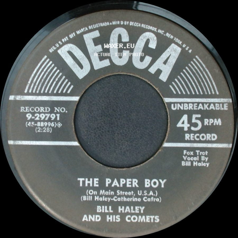 Bill Haley And His Comets - The Paper Boy / See You Later, Alligator side A