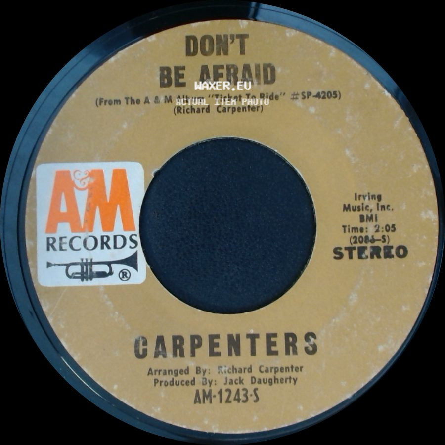 Carpenters - Don't Be Afraid / For All We Know side A