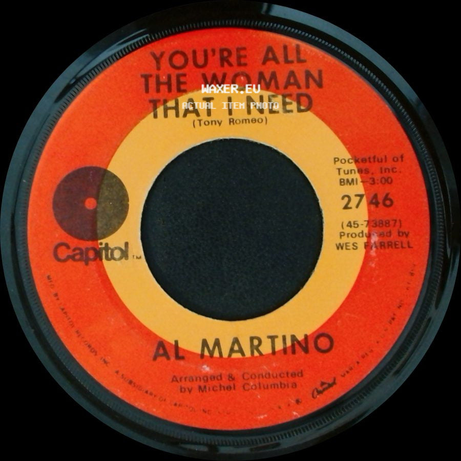 Al Martino - Can't Help Falling In Love / You're All The Woman That I Need side B