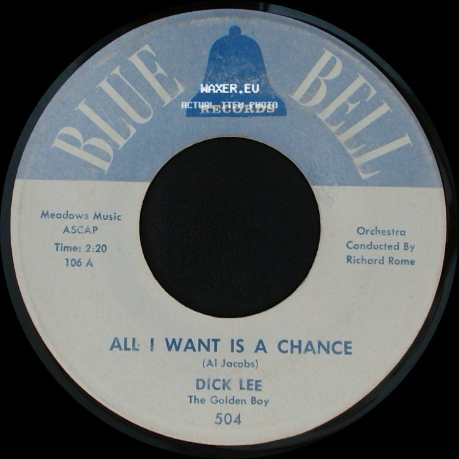 Dick Lee - A Woman In Love / All I Want Is A Chance side B