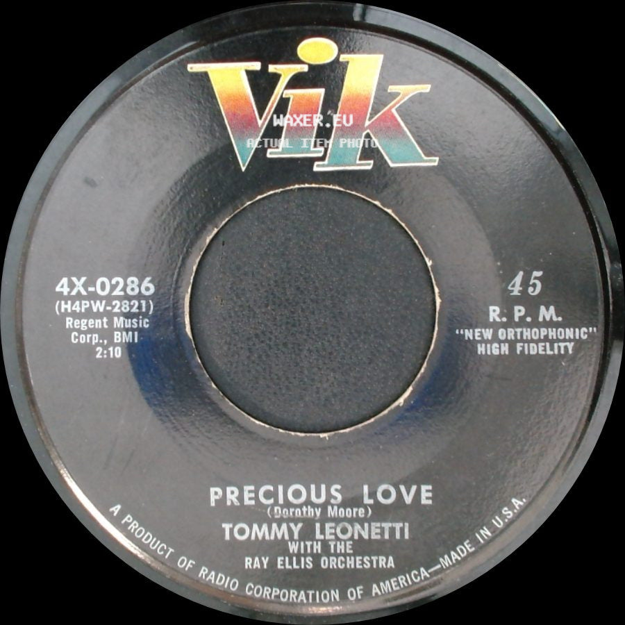 Tommy Leonetti With The Ray Ellis Orchestra / Tommy Leonetti - Precious Love / I'd Climb The Highest Mountain side A