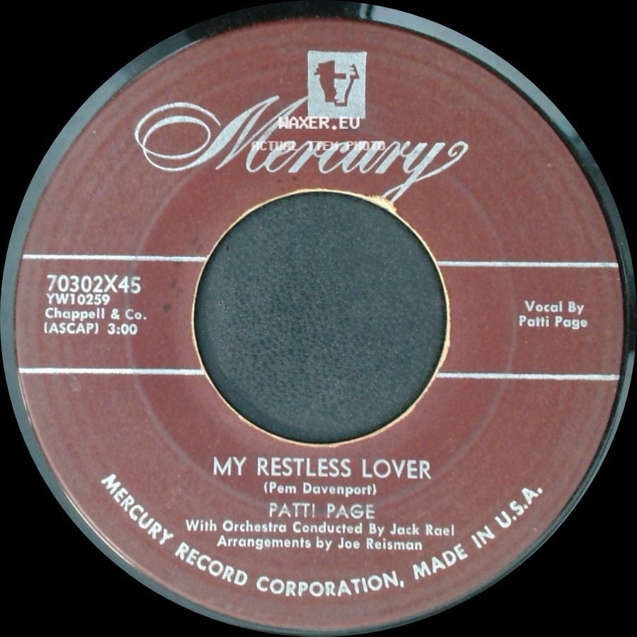 Patti Page - My Restless Lover / Cross Over The Bridge side A