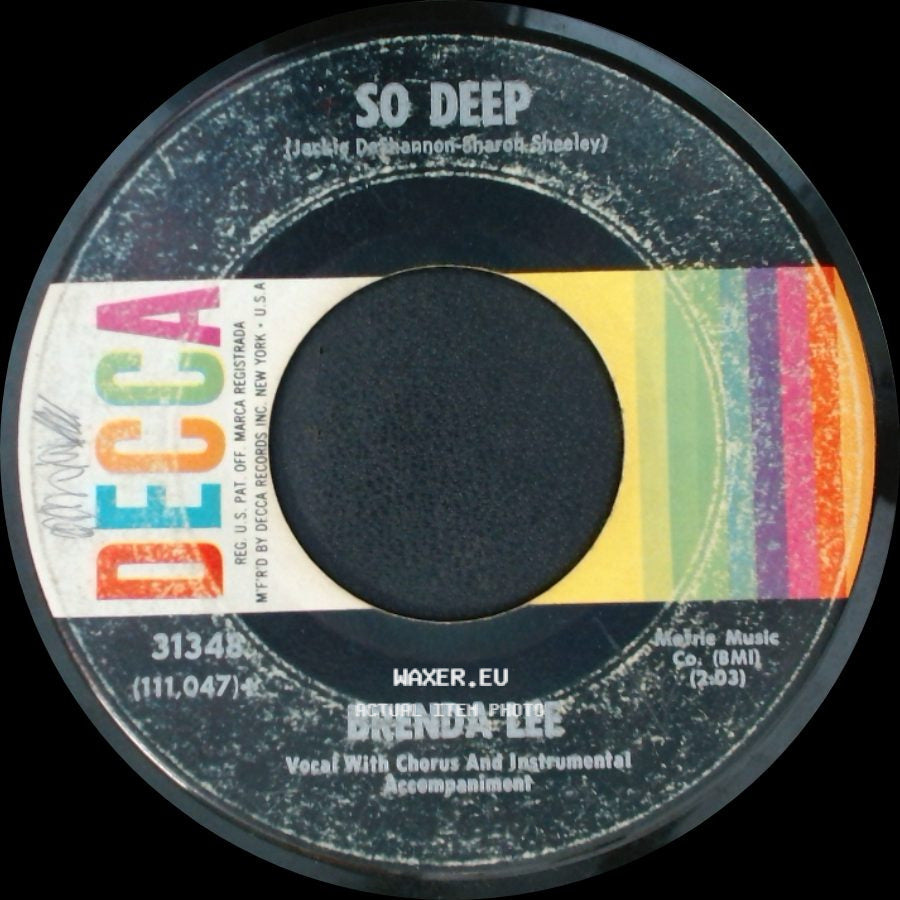 Brenda Lee - Break It To Me Gently / So Deep side B