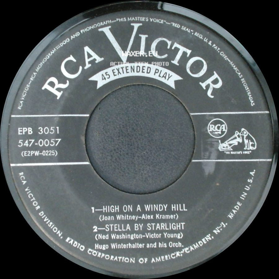 Hugo Winterhalter And His Orch. - Unknown Title A / High On A Windy Hill / Stella By Starlight side B