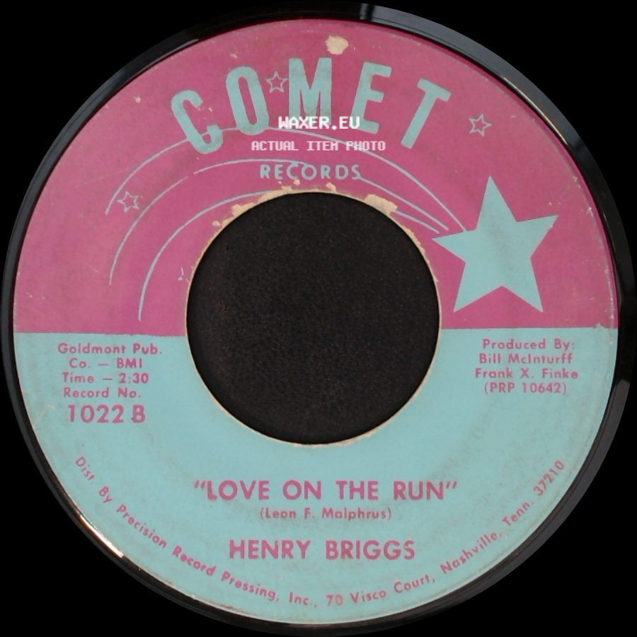 Henry Briggs - Miss Pauline / Love On The Run side B