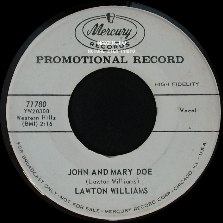 Lawton Williams - John And Mary Doe / The Big Fire side A