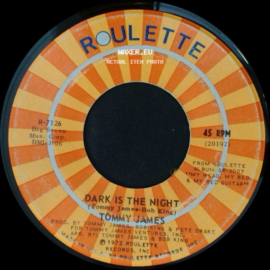 Tommy James - Cat's Eye In The Window / Dark Is The Night side B