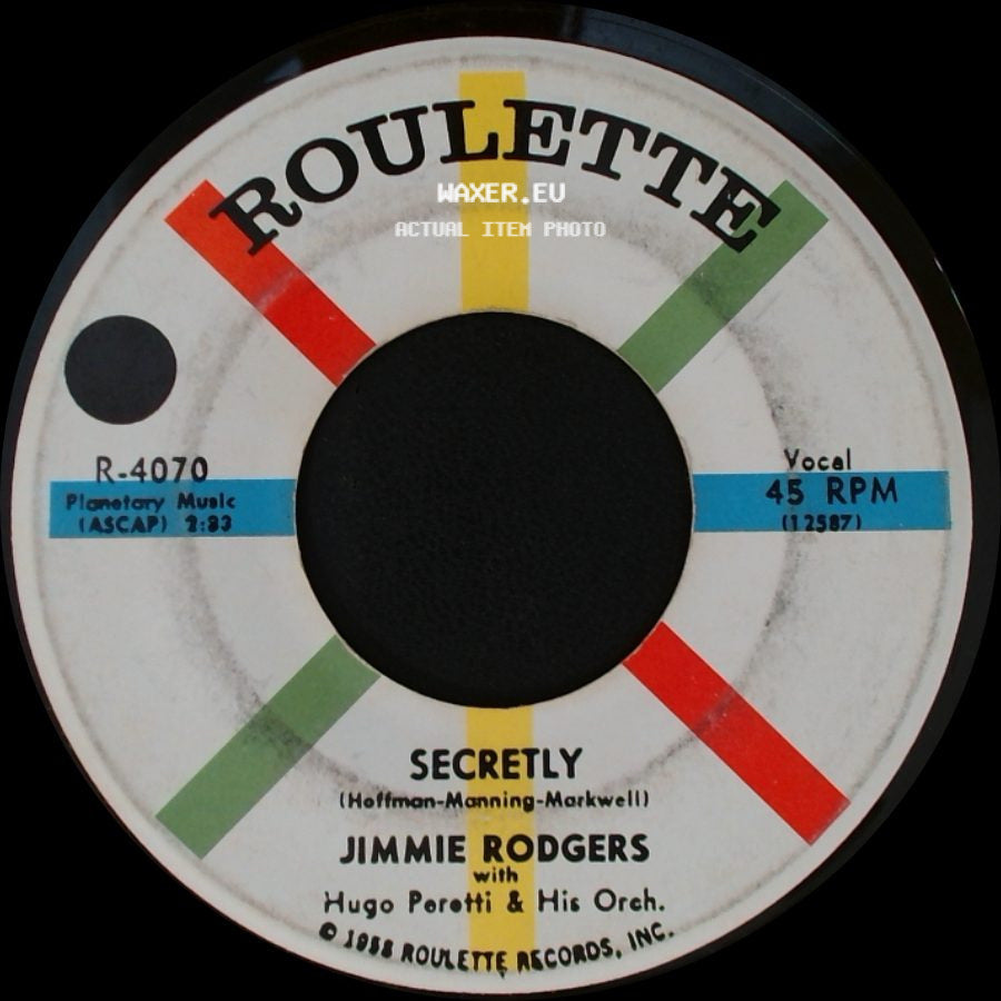 Jimmie Rodgers / Jimmie Rodgers With Hugo Perotti & His Orch. - Make Me A Miracle / Secretly side B