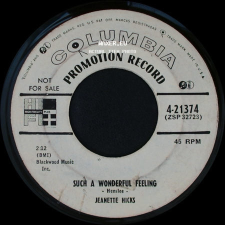 Jeanette Hicks - Just Like In The Movies / Such A Wonderful Feeling side B