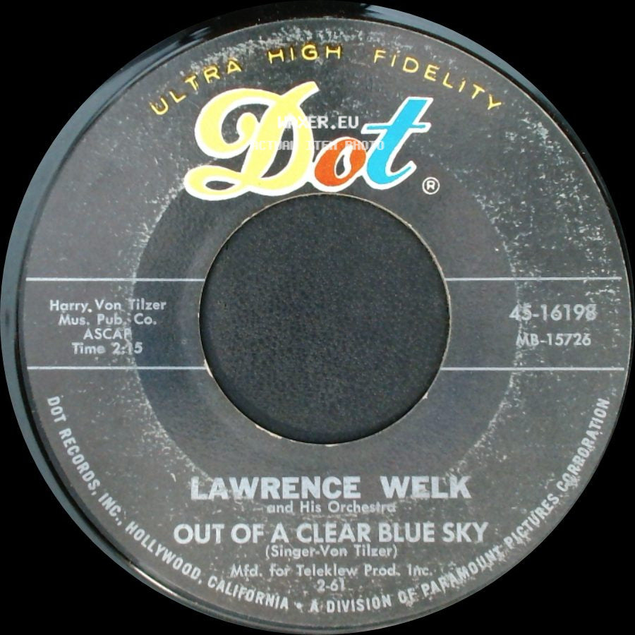 Lawrence Welk And His Orchestra - Theme From My Three Sons / Out Of A Clear Blue Sky side B