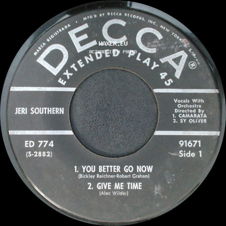 Jeri Southern - Unknown Title A / Dancing On The Ceiling / Speak Softly To Me side A
