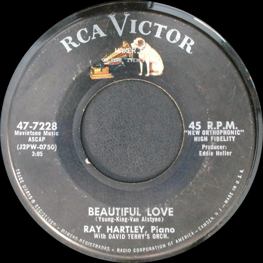 Ray Hartley, Piano With David Terry's Orch. / Ray Hartley, Harpsichord - Beautiful Love / Chanson D'amour (Song Of Love) side A