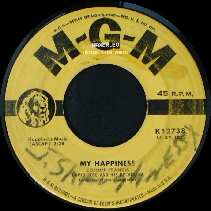 Connie Francis - Never Before / My Happiness side B