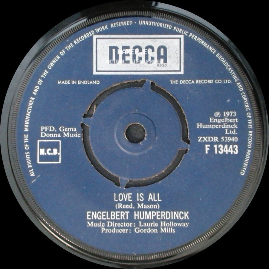 Engelbert Humperdinck - Love Is All / Lady Of The Night side A