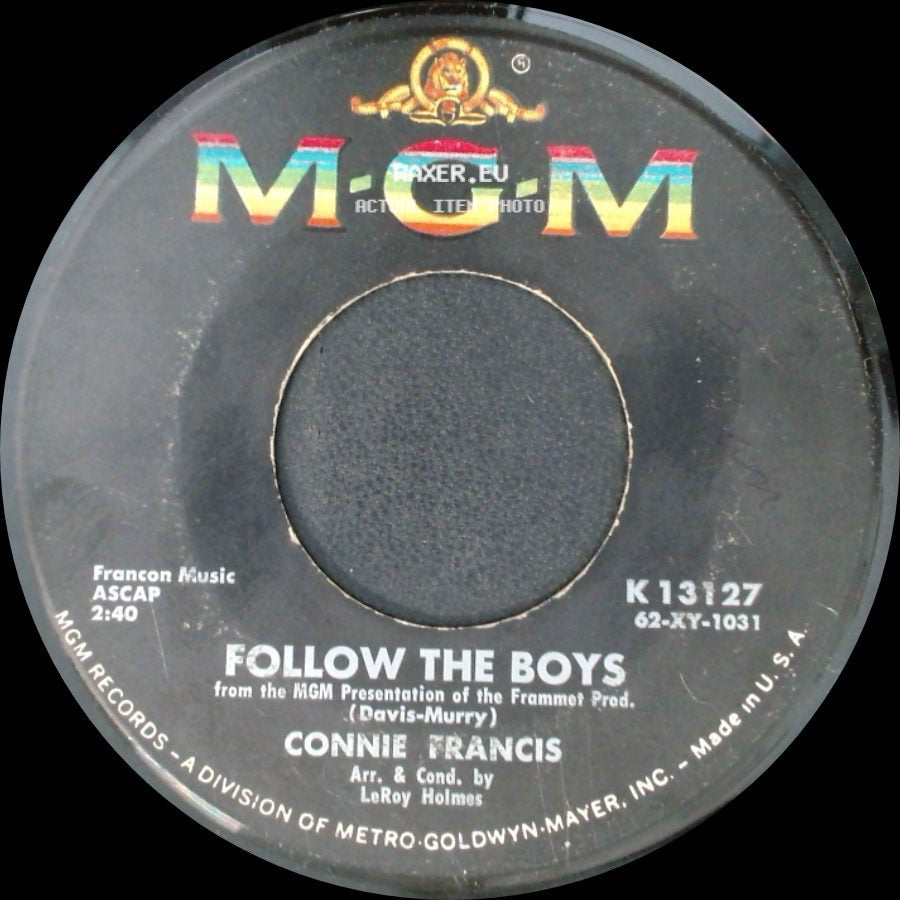 Connie Francis - Waiting For Billy / Follow The Boys side B