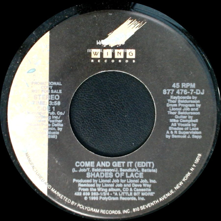 Shades Of Lace - Come And Get It (Edit) / Come And Get It (Edit) side A
