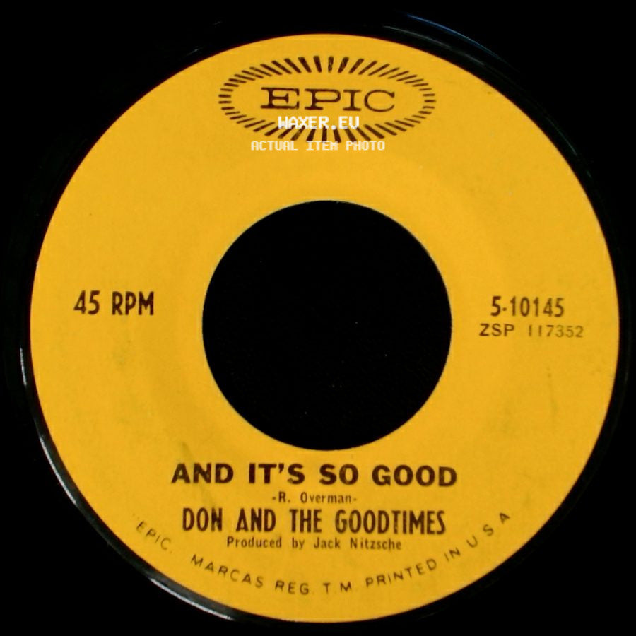 Don And The Goodtimes - I Could Be So Good To You / And It's So Good side B