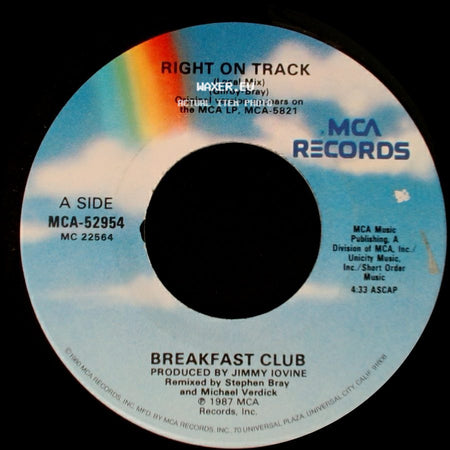 Breakfast Club - Right On Track (Local Mix) / Right On Track side A