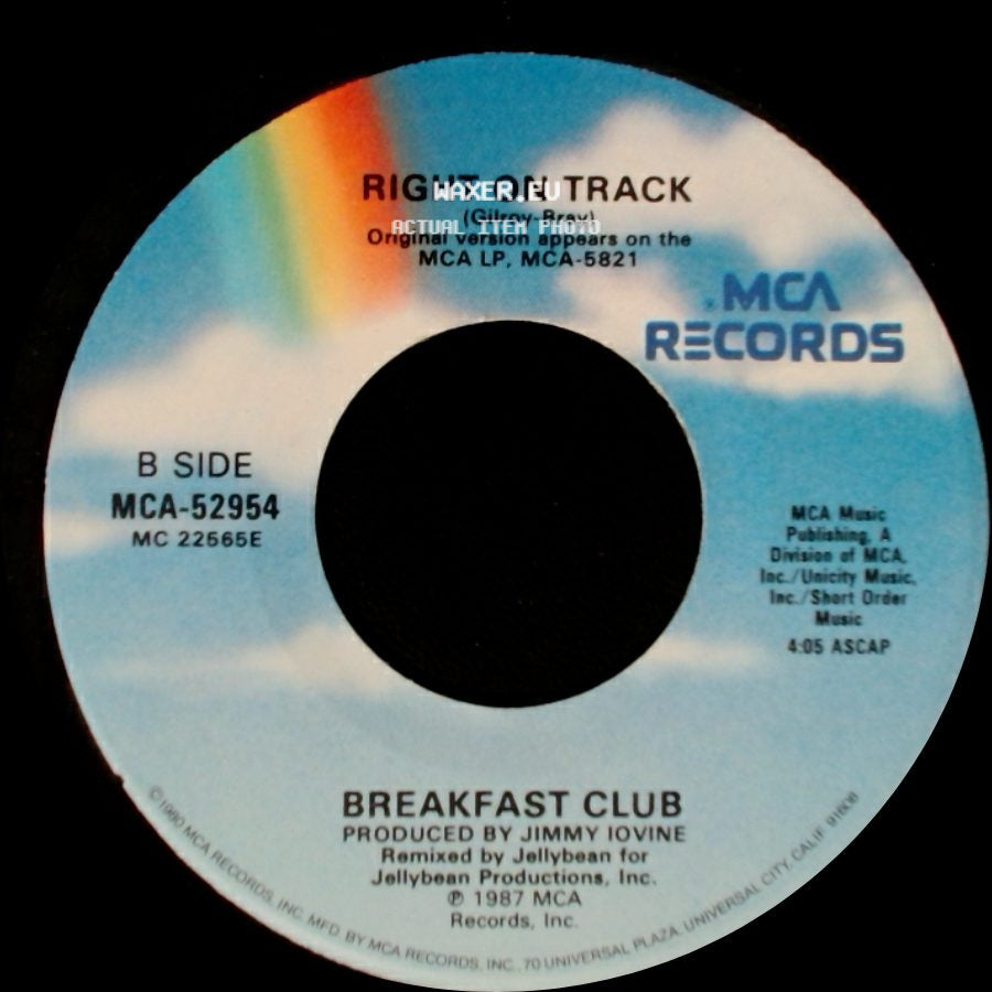 Breakfast Club - Right On Track (Local Mix) / Right On Track side B