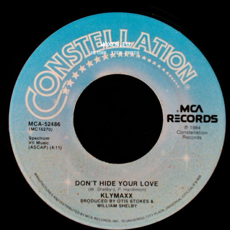 Klymaxx - Don't Hide Your Love / The Men All Pause side A