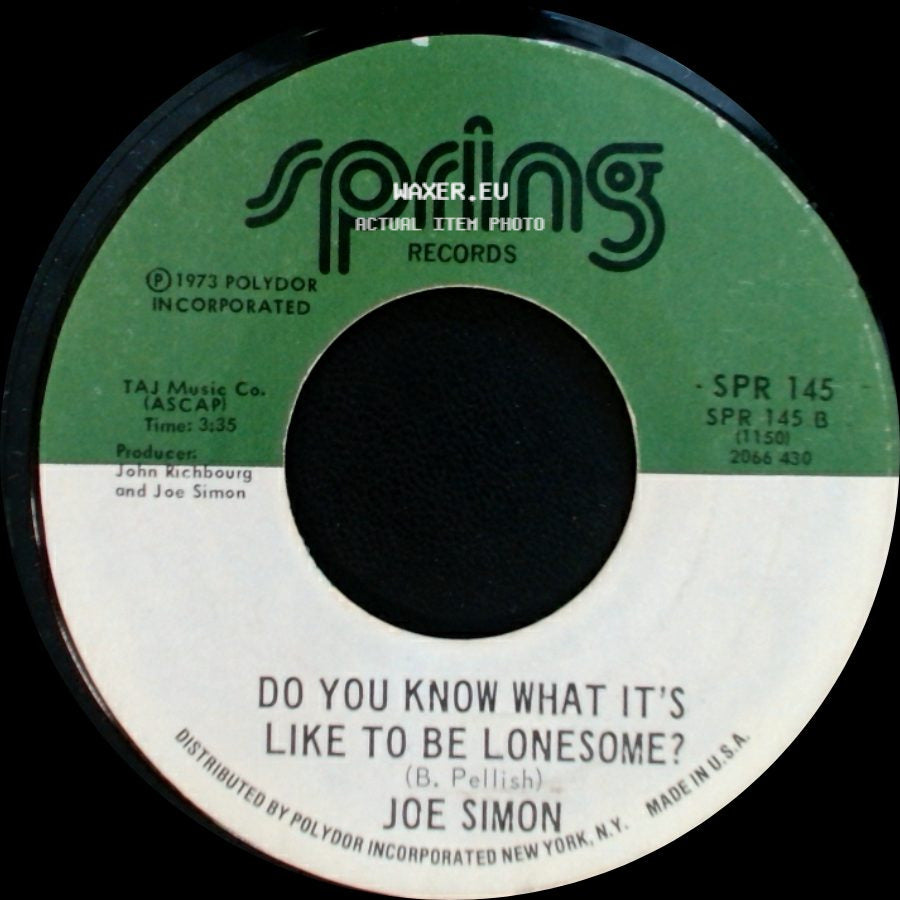 Joe Simon - Do You Know What It's Like To Be Lonesome? / Carry Me side A