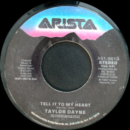 Taylor Dayne - Tell It To My Heart / Tell It To My Heart (Instrumental Version) side A