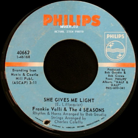 Frankie Valli & The 4 Seasons - She Gives Me Light / Patch Of Blue side A