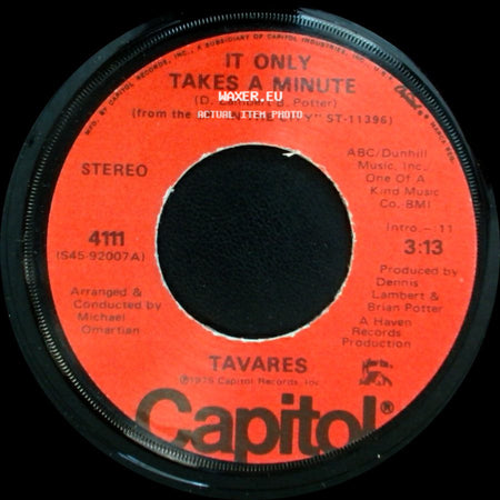 Tavares - I Hope She Chooses Me / It Only Takes A Minute side B