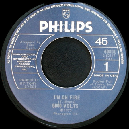 5000 Volts - Still On Fire / I'm On Fire side B