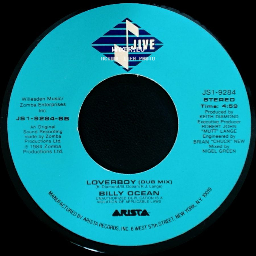 Billy Ocean - Loverboy / Loverboy (Dub Mix) side B