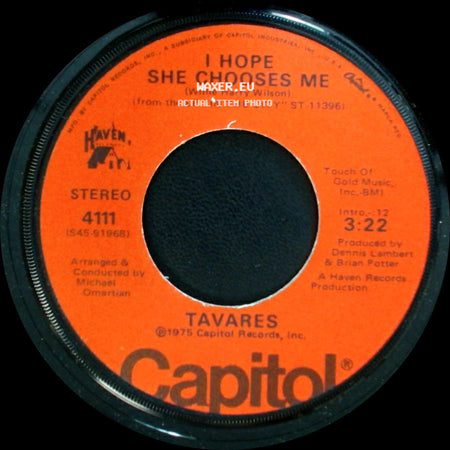 Tavares - It Only Takes A Minute / I Hope She Chooses Me side B