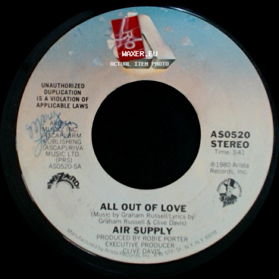 Air Supply - Old Habits Die Hard / All Out Of Love side B