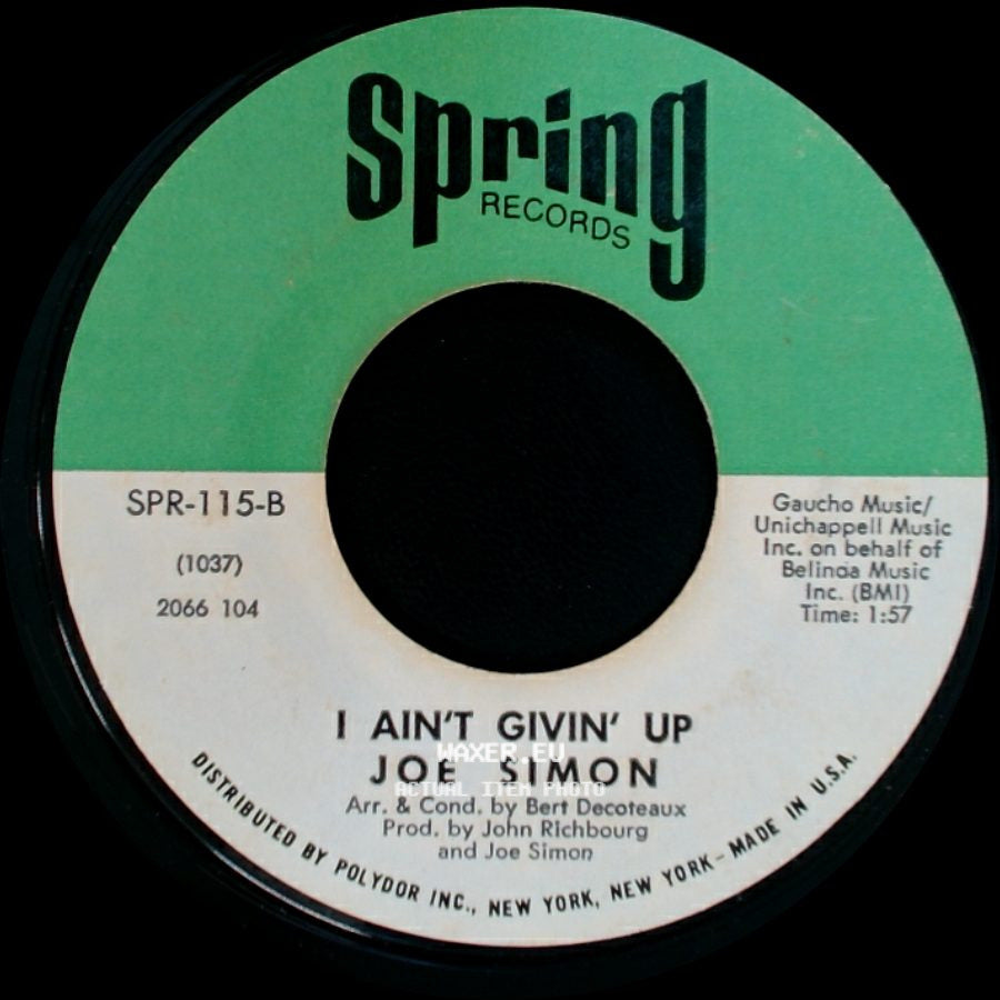 Joe Simon - I Ain't Givin' Up / You're The One For Me side A
