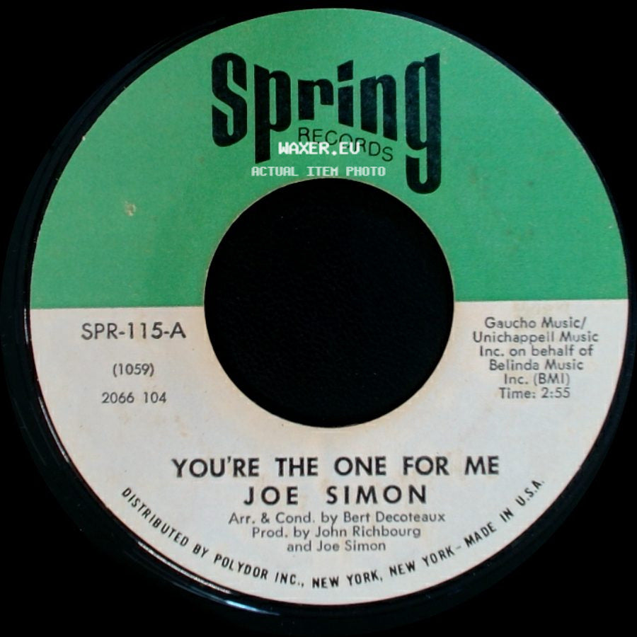 Joe Simon - I Ain't Givin' Up / You're The One For Me side B