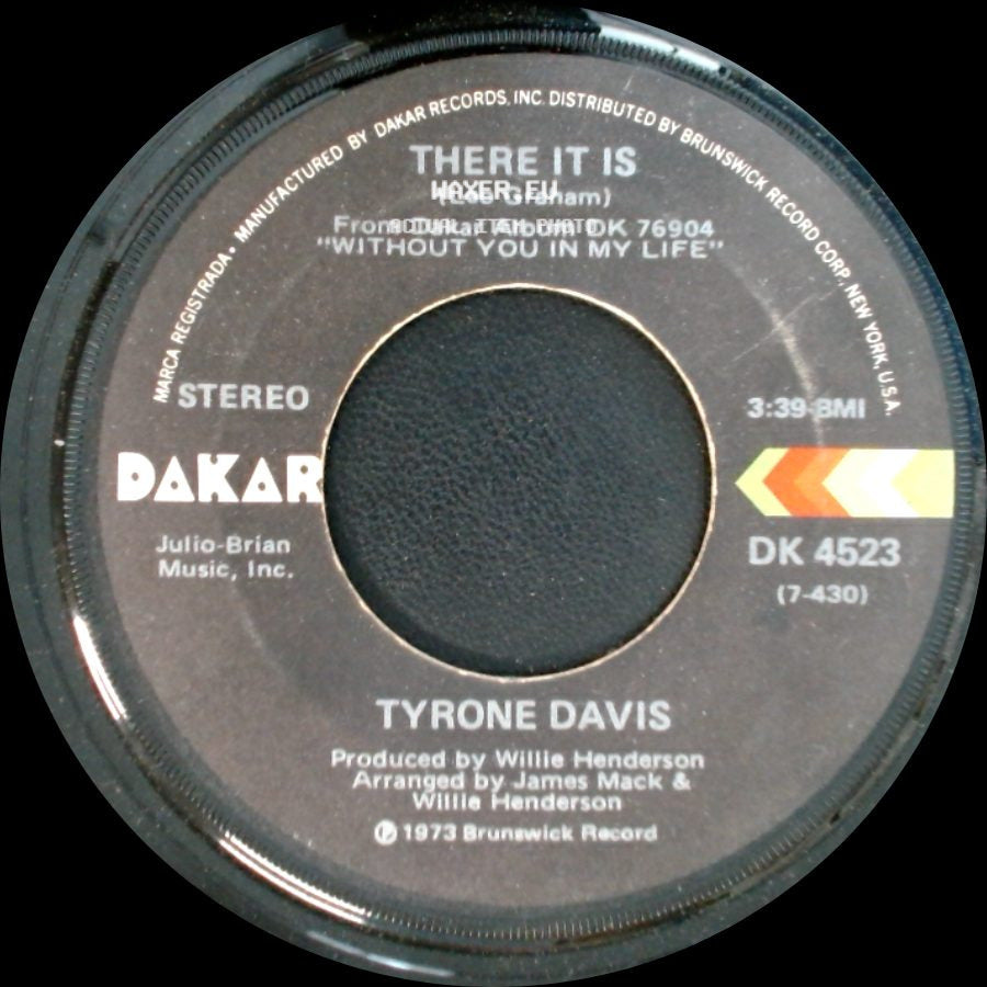 Tyrone Davis - There It Is / You Wouldn't Believe side A