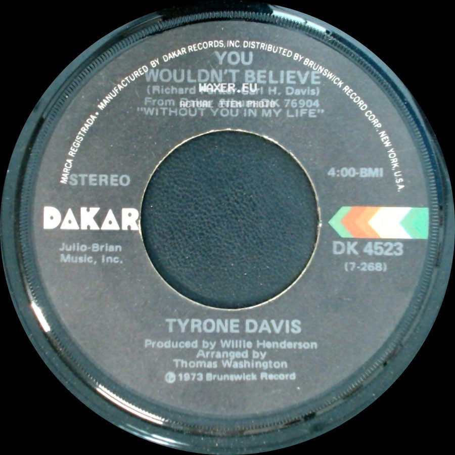 Tyrone Davis - There It Is / You Wouldn't Believe side B