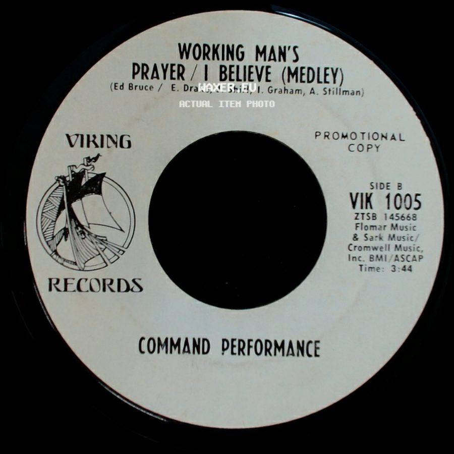 Command Performance - My Home On The Range / Working Man's Prayer / I Believe (Medley) side B