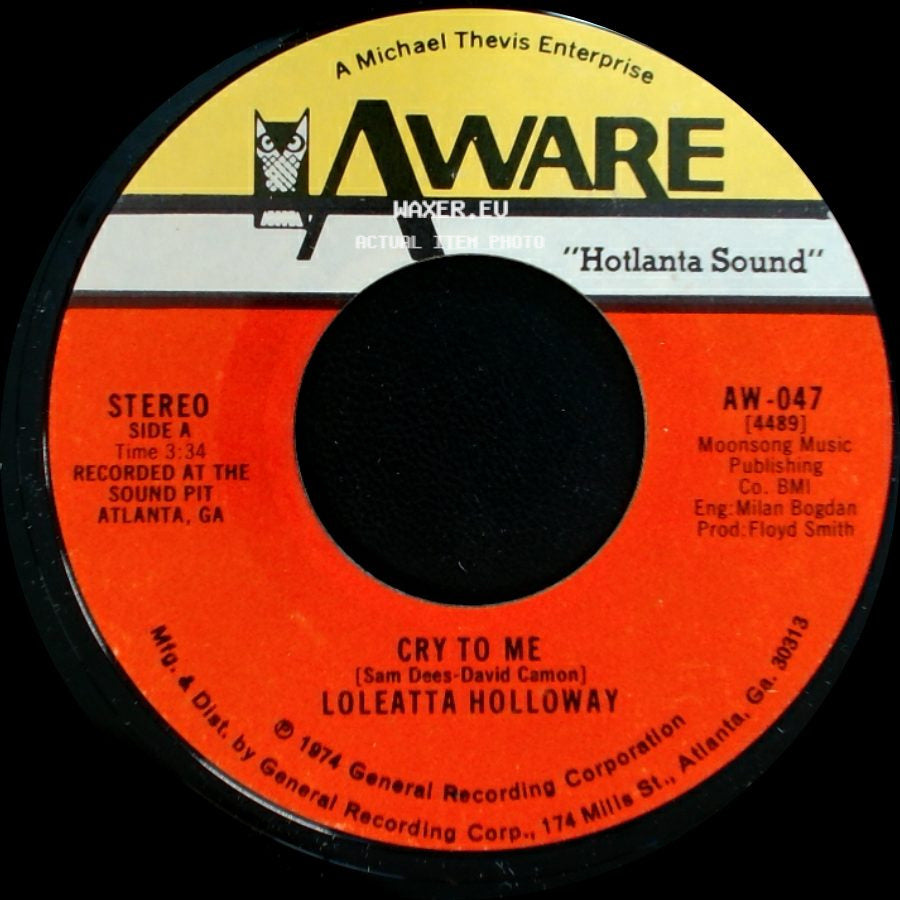 Loleatta Holloway - Cry To Me / So Can I side A