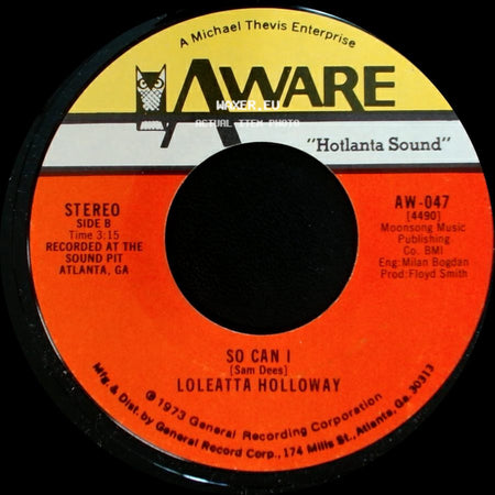 Loleatta Holloway - Cry To Me / So Can I side B