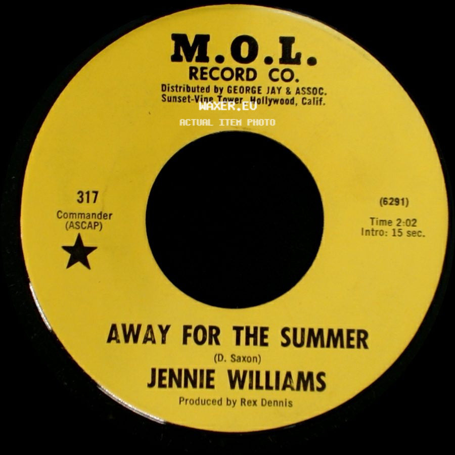 Jennie Williams - Away For The Summer / Be Honest With Me side A
