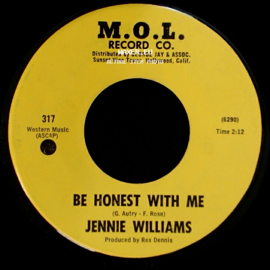 Jennie Williams - Away For The Summer / Be Honest With Me side B
