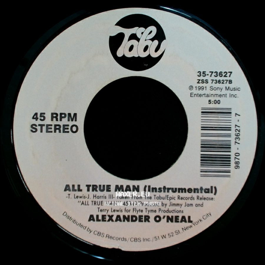 Alexander O'neal - All True Man (Radio Edit) / All True Man (Instrumental) side B